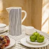 Waterkan vtwonen Jug With Ear Ceramic Small Stripes 20,5 x 12,5 x 25 cm