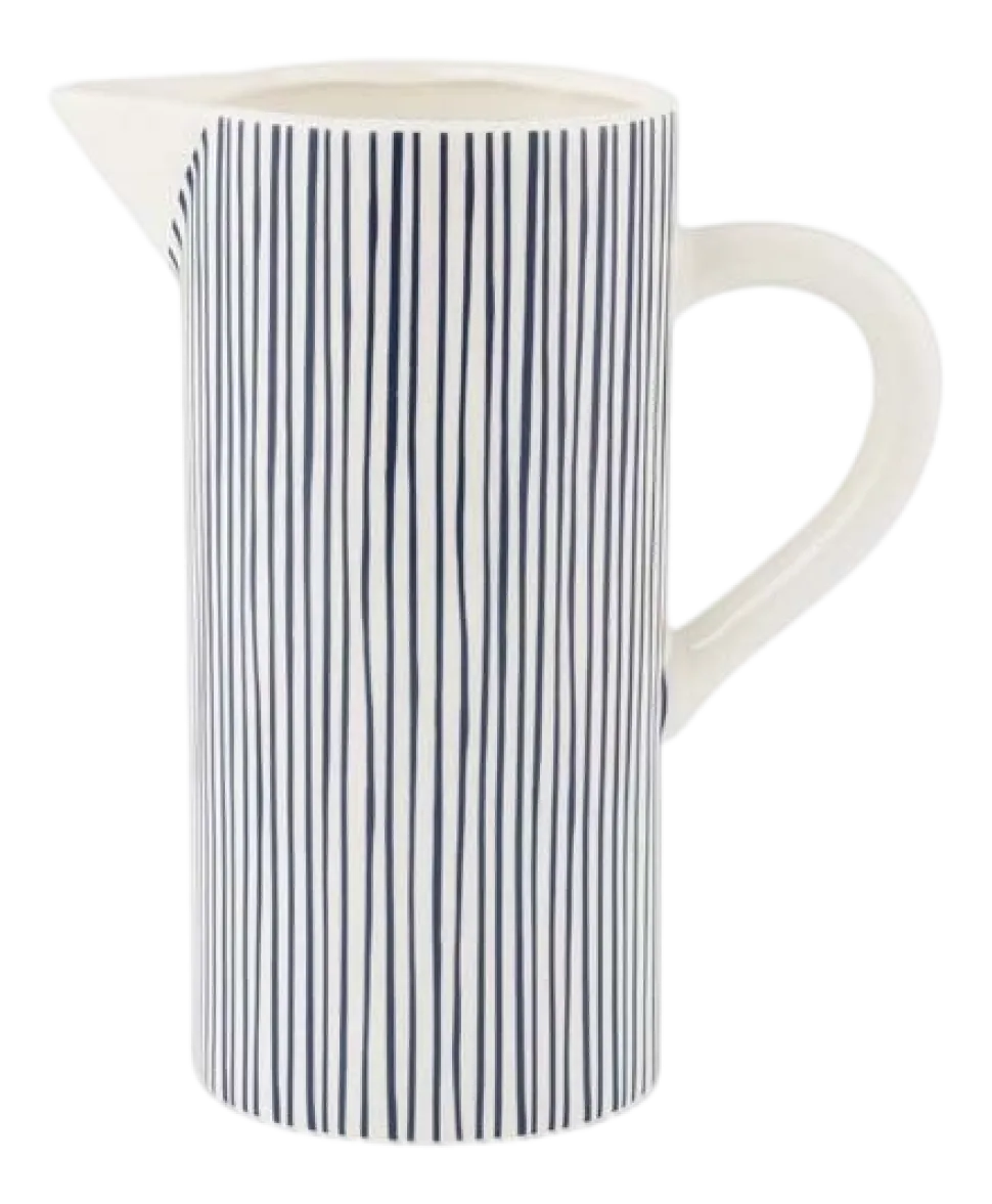 Waterkan vtwonen Jug With Ear Ceramic Small Stripes 20,5 x 12,5 x 25 cm