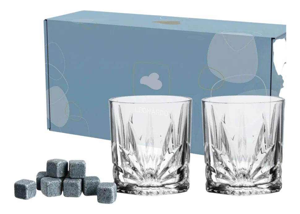 Whiskyglas Met Koelstenen Leonardo DOF Capri 330 ml (Set van 2)