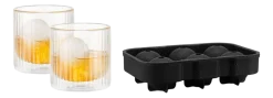 Whiskyset Bodum Douro Bar Met IJsbalvorm en Whiskeyglazen Zwart 300 ml (3-Delig)