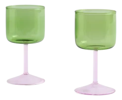 Wijnglas HAY Tint Green And Pink 250 ml (Set van 2)