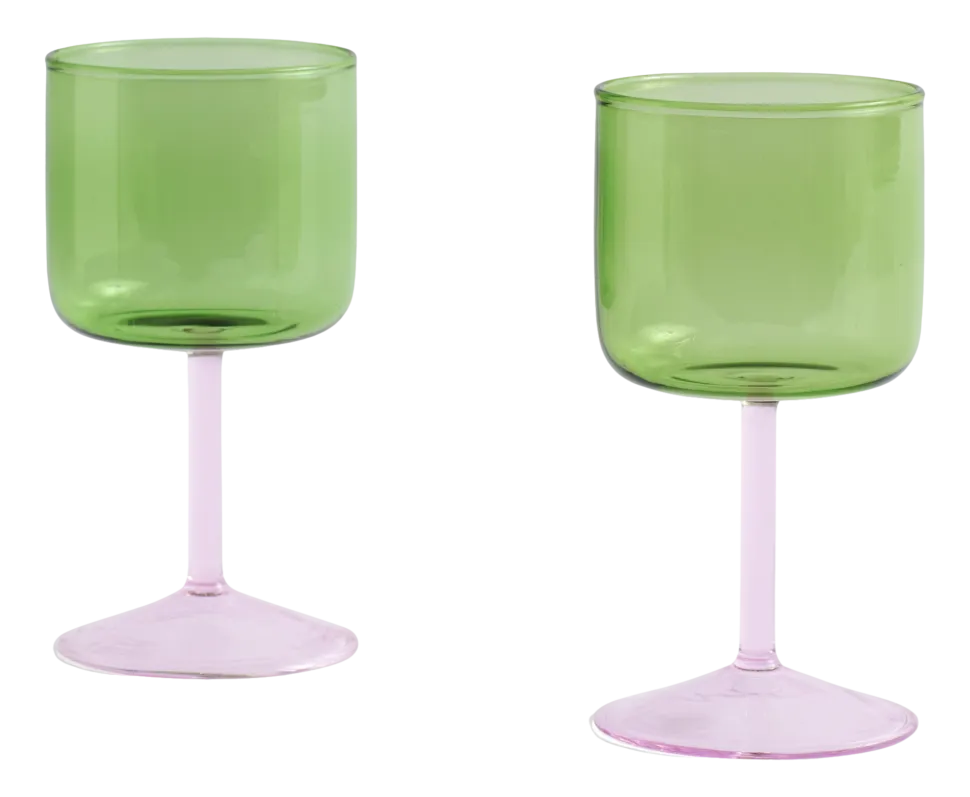Wijnglas HAY Tint Green And Pink 250 ml (Set van 2)