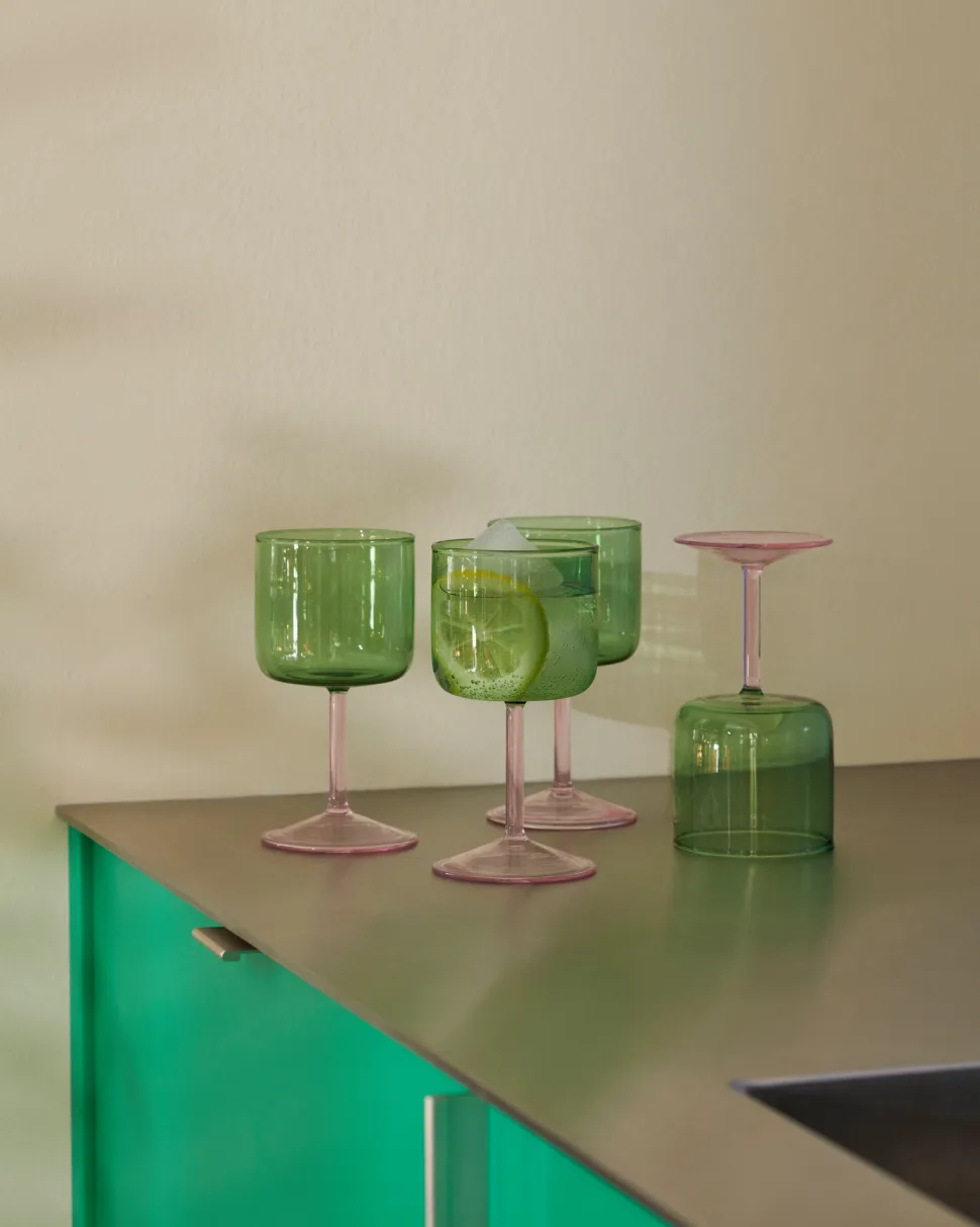 Wijnglas HAY Tint Green And Pink 250 ml (Set van 2)