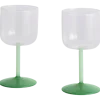 Wijnglas HAY Tint Wine Glass Clear, Jade Light Green And Jade Dark Green (Set van 2)
