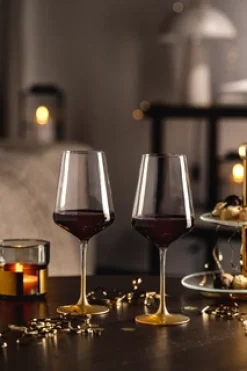 Wijnglas Leonardo Puccini Gold 560ml (Set van 2)