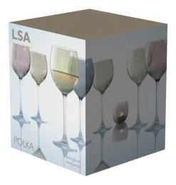 L.S.A. Wijnglas Polka Metallic 400 ml (Set van 4) Clearance