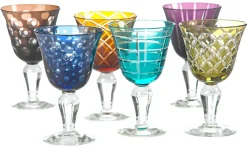 POLSPOTTEN Wijnglas Cuttings Multi (Set van 6) Online
