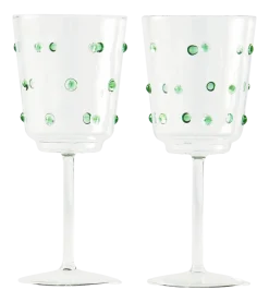 POLSPOTTEN Wijnglas Nob Green (Set van 2) Clearance