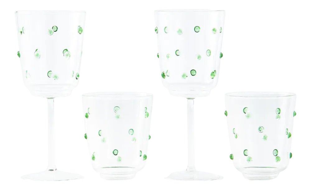 POLSPOTTEN Wijnglas Nob Green (Set van 2) Clearance