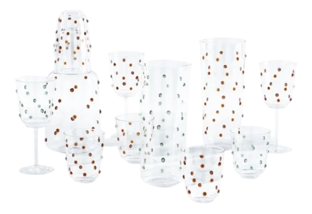 POLSPOTTEN Wijnglas Nob Green (Set van 2) Clearance