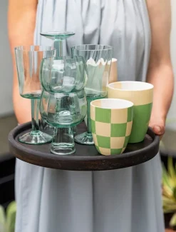 VT Wonen Wijnglas vtwonen Green Large 250 ml (Set van 4) Online
