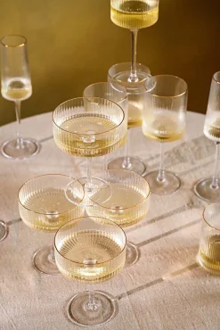 VT Wonen Wijnglas vtwonen with Gold Rim Clear 400 ml (Set van 4) Hot