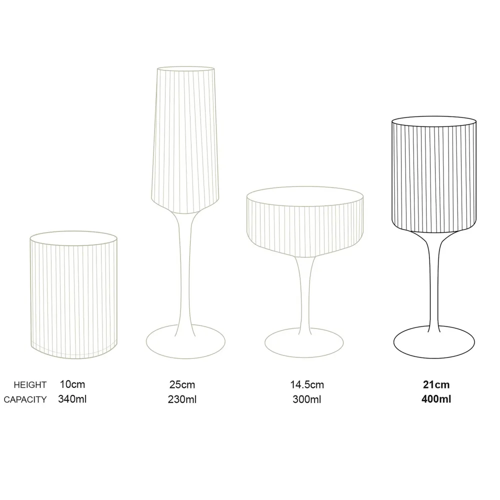 VT Wonen Wijnglas vtwonen with Gold Rim Clear 400 ml (Set van 4) Hot