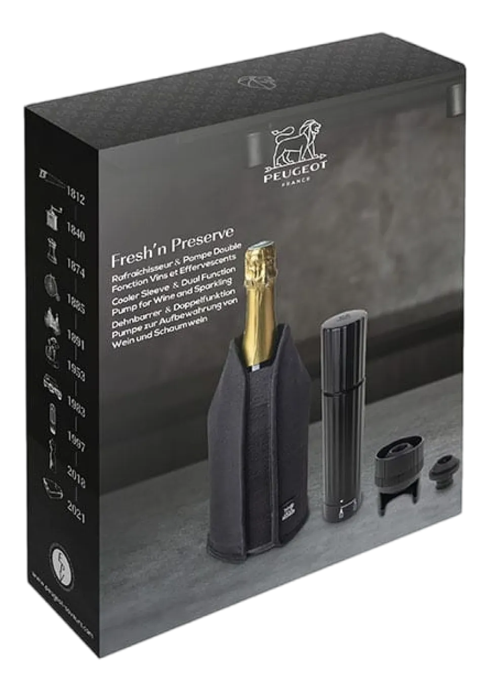Wijnkoeler & Pomp Peugeot Frizz Preserve Zwart