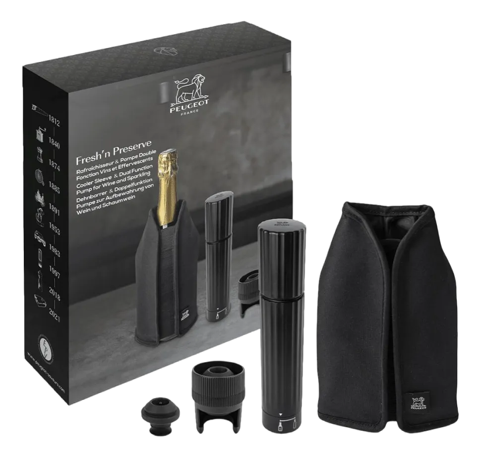 Wijnkoeler & Pomp Peugeot Frizz Preserve Zwart