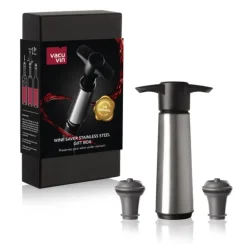 Wijnpomp Vacu Vin Wine Saver Stainless Steel Gift Set (3-Delig)
