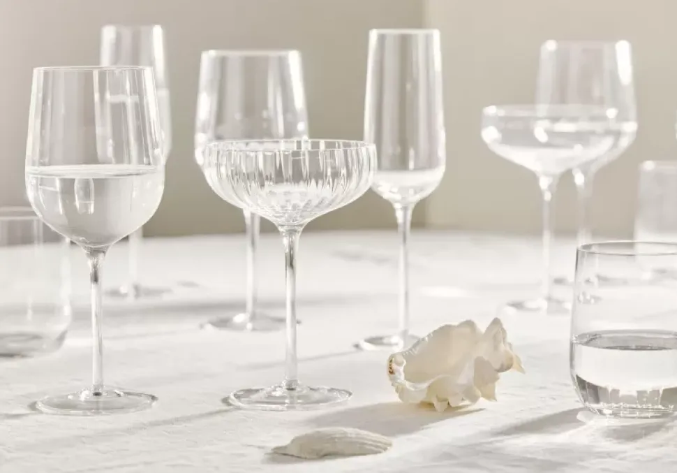 Witte Wijnglas Bolia Rheolog Clear Wavy Crystal Glass (Set van 2)