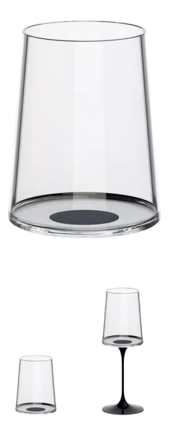 Witte Wijnglas / Tumbler Trebonn SplitGlass Zwart 280 ml (Set van 2)