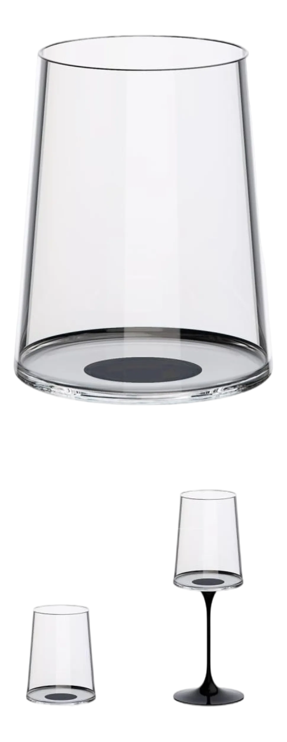 Witte Wijnglas / Tumbler Trebonn SplitGlass Zwart 280 ml (Set van 2)