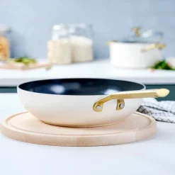 Wokpan BK Sublime Cream White Met Keramische Antikleeflaag 28 cm