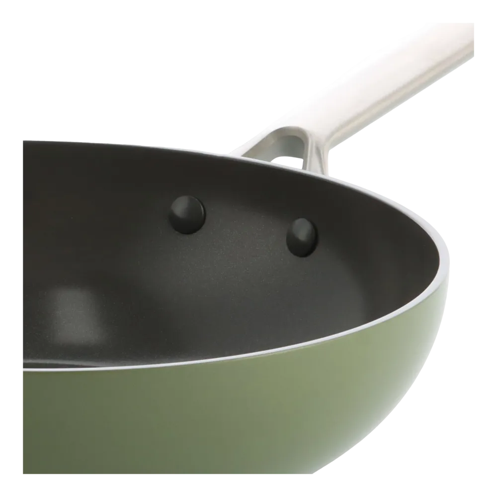BK Wokpan Sublime Olive Green Met Keramische Antikleeflaag 28 cm Hot