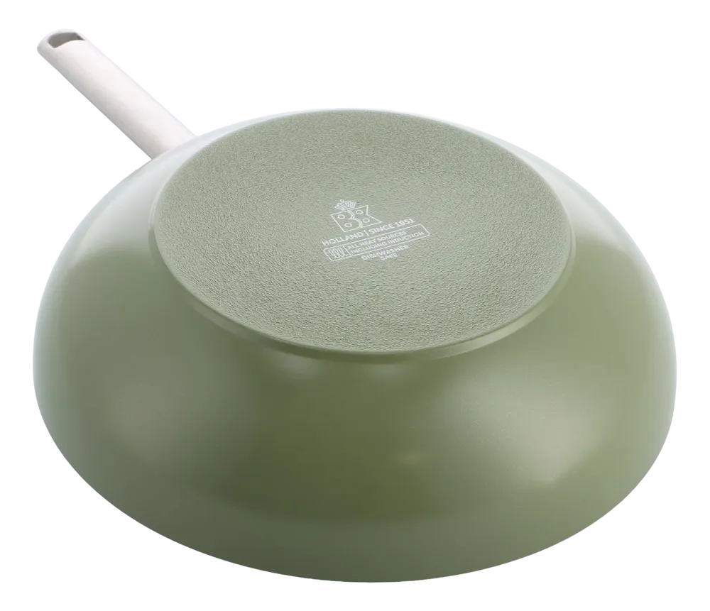 BK Wokpan Sublime Olive Green Met Keramische Antikleeflaag 28 cm Hot