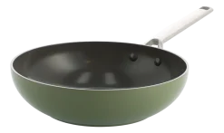 BK Wokpan Sublime Olive Green Met Keramische Antikleeflaag 28 cm Hot