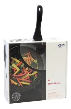 Kela Wokpan Stella Nova Met Deksel Zwart 30 cm Clearance
