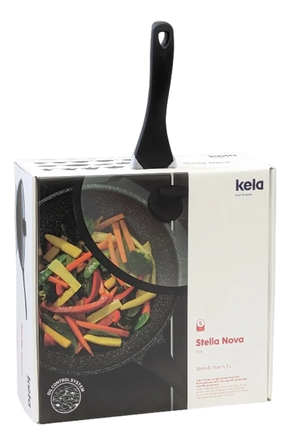 Kela Wokpan Stella Nova Met Deksel Zwart 30 cm Clearance
