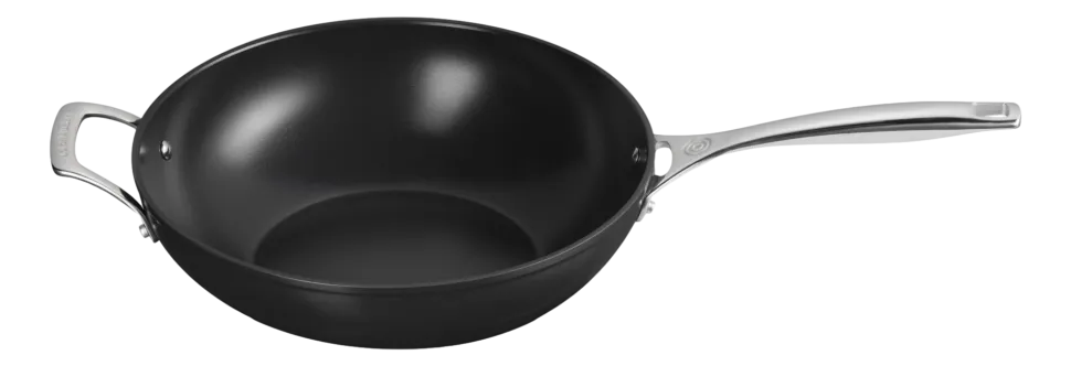 Wokpan Le Creuset Met Extra Handvat Zwart 30 cm