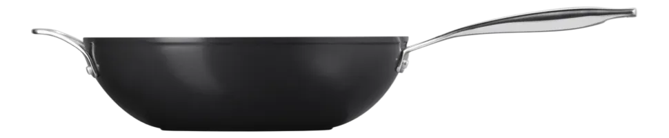 Wokpan Le Creuset Met Extra Handvat Zwart 30 cm