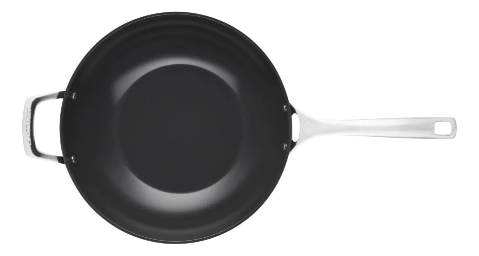 Wokpan Le Creuset Met Extra Handvat Zwart 30 cm