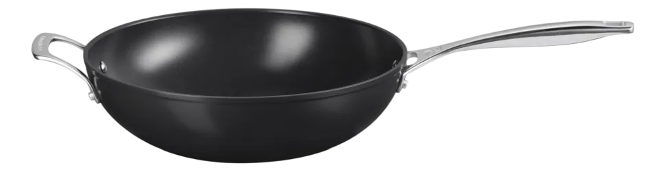 Wokpan Le Creuset Met Extra Handvat Zwart 30 cm