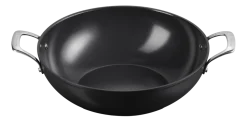 Wokpan Le Creuset Met Hulphandvatten Zwart 32 cm