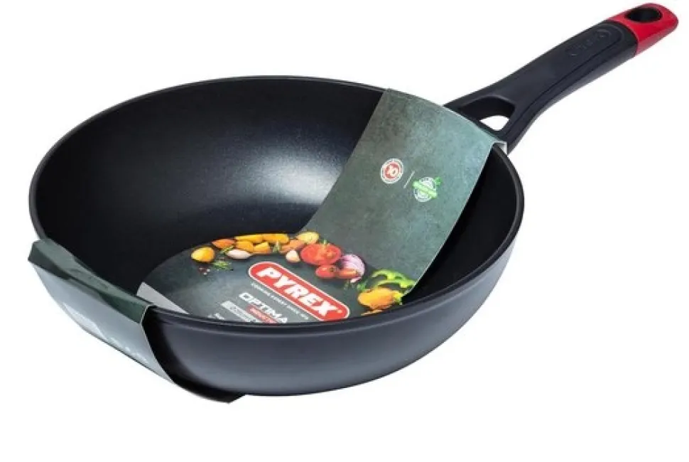 Wokpan Pyrex Optima Zwart 28 cm