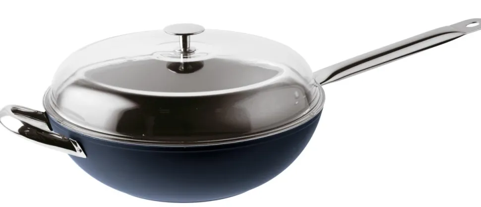 Wokpan Sambonet Midnight Blue Silver 32 cm