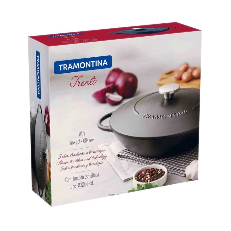 Wokpan Tramontina Trento Zwart 32 cm