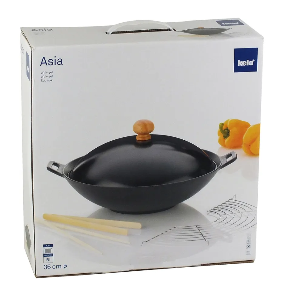 Wok Set Kela Asia Zwart (Set van 5)