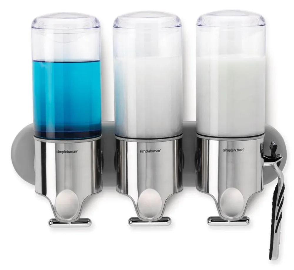 simplehuman Zeepdispenser Triple RVS Transparant