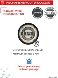 Zoutmolen Peugeot Line Elektrisch Carbon 15 cm