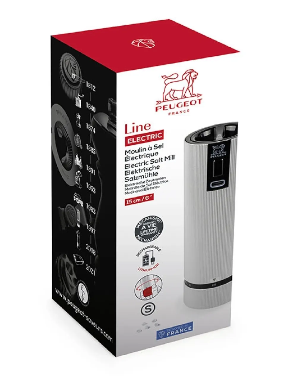 Zoutmolen Peugeot Line Elektrisch Carbon 15 cm