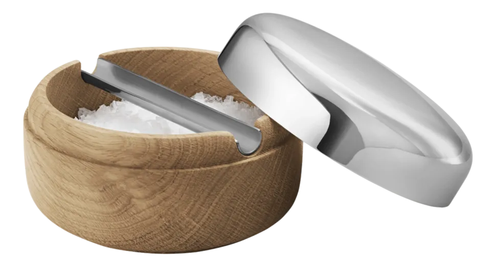 Zoutpot Georg Jensen Alfredo Mirror & Oak Wood